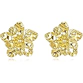 14K Gold Floral Stud Earrings for Women Hypoallergenic Stud Earring Jewelry