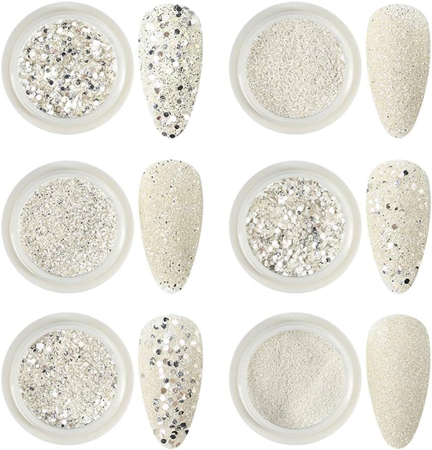 MEILINDS Cosmetic Laser Festival Powder Sequins Craft Glitter for Arts Face Hair Body Nail 6 Color