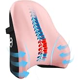 LIQUN Memory Foam Seat Waist Pillow, for Office Chair, Car, Game Chair Lower Back Pain Relief and Improve Posture Lumbar Support Pillow, (Pink)