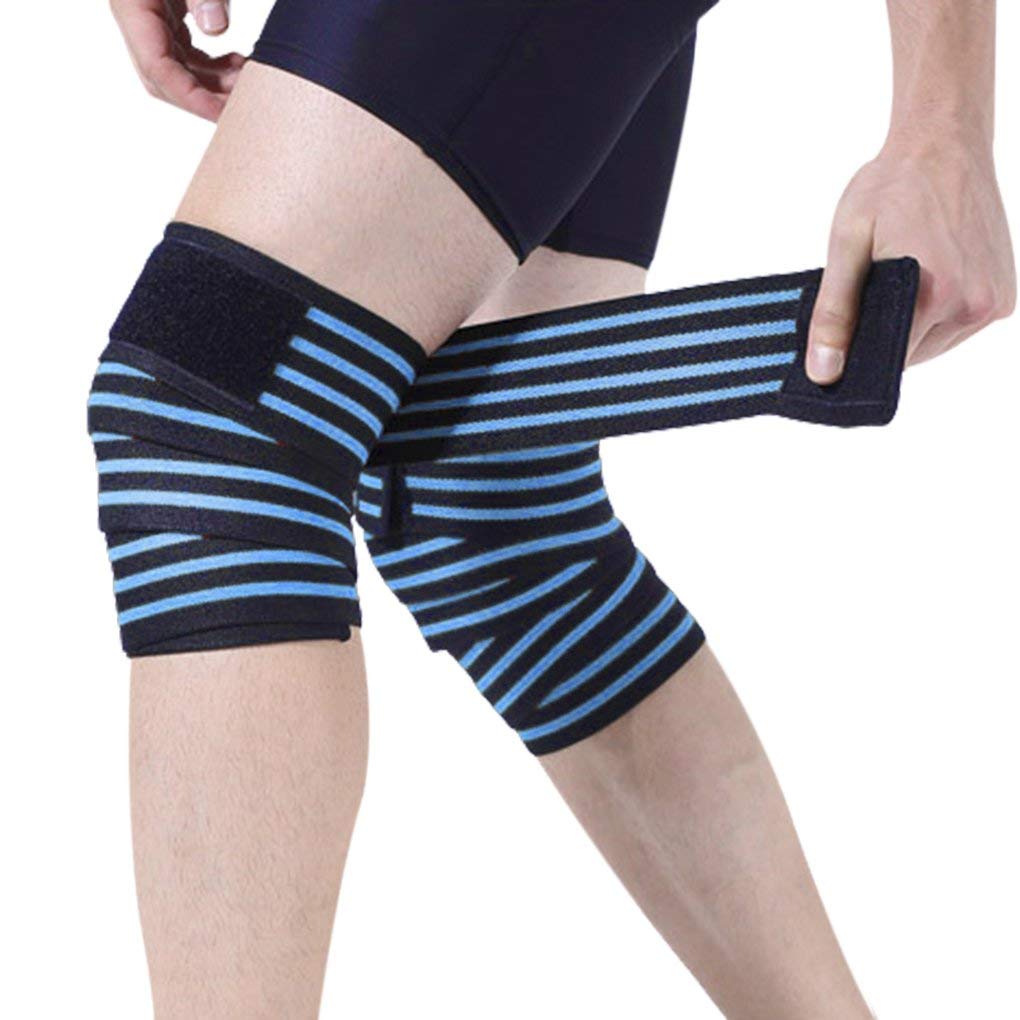 Compression Elasticity Knee Bandage Wrap Weightlifting Squat Fitness Strap Patella Leg Thigh Calf Shin Support Brace Protector GYM Basketball Sport Tape Band Guard -Arthritis Tendonitis Pain-relief