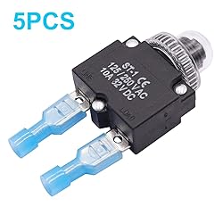 mxuteuk 5Pcs 10Amp Circuit Breakers Push Button