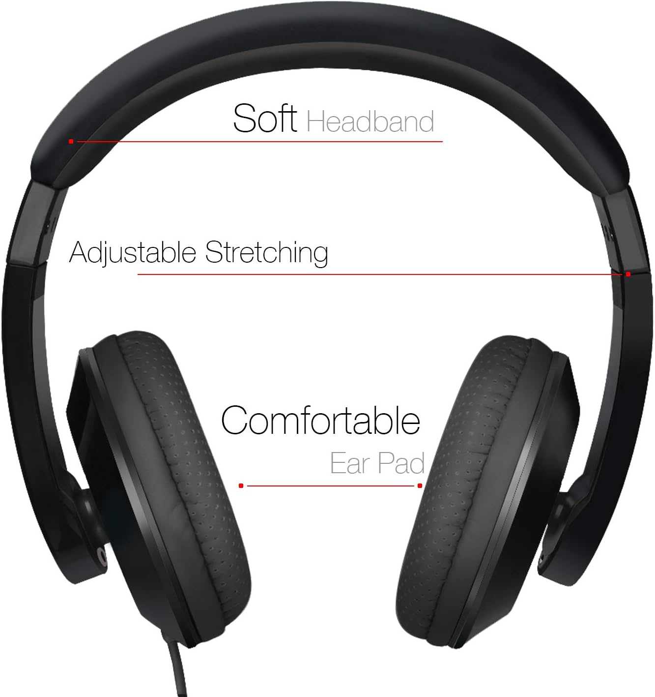Rockpapa Comfort Kids Headphones, Over Ear Headphone Wired, Childrens Head phones with Adjustable Headband, Stereo Sound - Image 3
