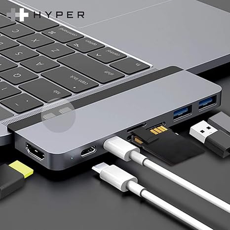 Hyperdrive 7 In 2 Duo Thunderbolt 3 0 Usb C Hub Compatible With The Latest 13 Inch 15 Inch Usb C Macbook Pro And Macbook Air Space Grey Buy Hyperdrive 7