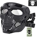 ATAIRSOFT Tactical Protective Adjustable Skull Full Face Mask for Airsoft Paintball Cosplay Costume Party Hockey