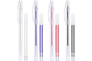 Onwon Heat Erasable Fabric Marking Pens with 8 Refills, 4 Colors Heat Erasable Pens for Fabrics in Four Colors Sewing Quilting Dressmaking