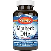 Carlson - Mother's DHA, 500 mg DHA, Prenatal Support, Fetal Development & Immune Health, 60 Softgels