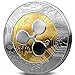 1PC Gold & Silver Color Ripple Coin Commemorative Round Collectors Medallion With Case (Gold Silver)