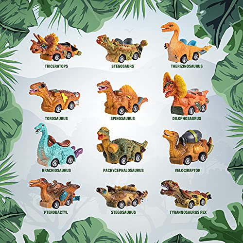 Dinosaur Toys Pull Back Cars 12 Pack Realistic Pull Back Dinosaurs