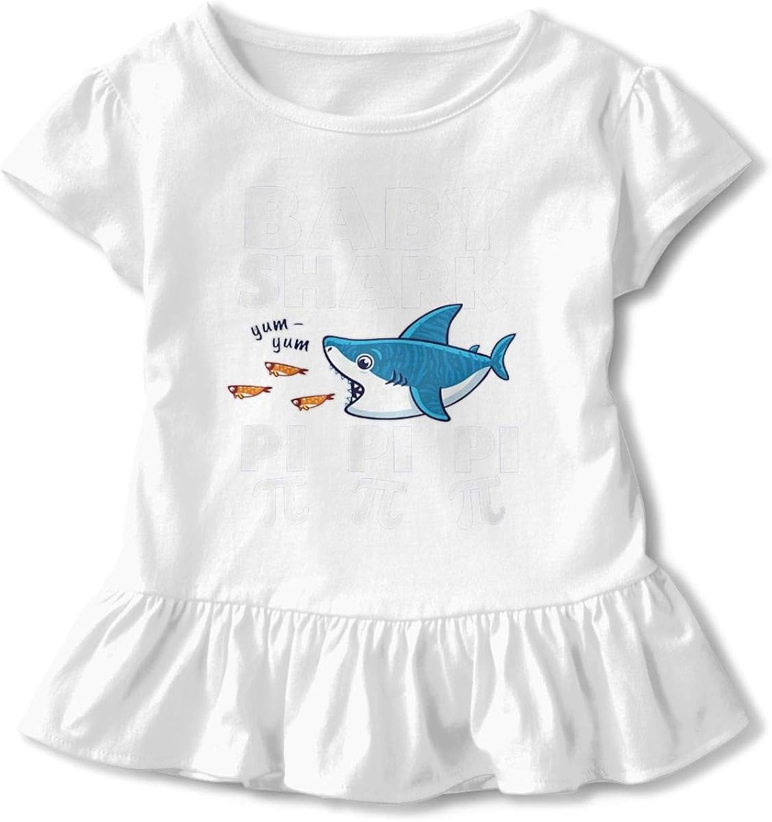 TOMFOXS Design Baby Shark and Fish Funny Tshirts O-Neck for Girls
