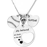 KEECAO Softball Necklace Softball Gifts for Women Pendant Necklace for Softball Lovers and Fans Jewelry Gifts