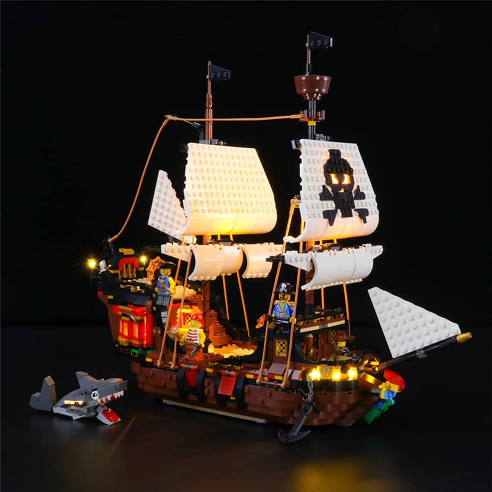 GEAMENT LED Light Kit Compatible with LEGO Pirate Ship - Lighting Set for Creator 31109 Model (Building Set Not Included)