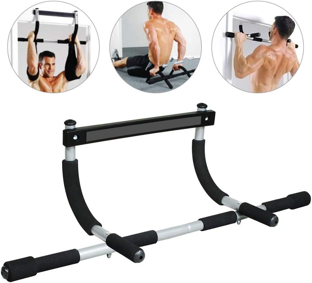 Deioxhy Pull Up Bar, Pull Up Sit Up Door Bar, Portable Pull Up Upper Body Trainer Fitness Bar for Body Workout Doorway