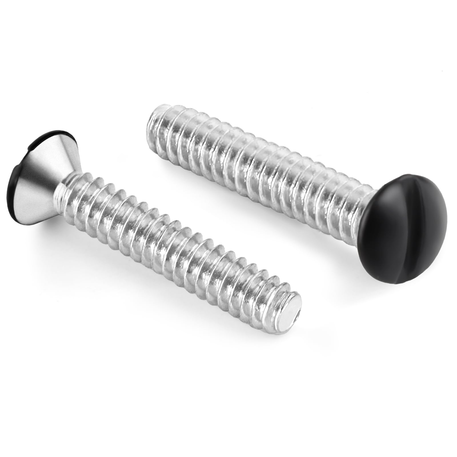 Photo 1 of #6-32 x 1/2" Oval Head Milled Slot Replacement Wall Plate Screws, Full Thread, Black, 100 PCS