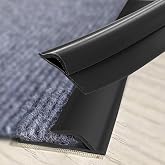 Carpet to Tile Transition Strip, Flexible Carpet Edging from Carpet to Tile Floor, Self Adhesive Cuttable Carpet Edge Trim Strip, Flexible Rug Edge Protector for Doorway（Black 20ft）