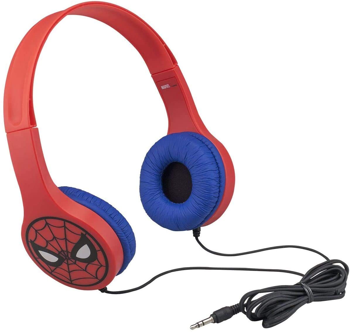 EKids Spiderman Headphones with child-friendly sound levels protect hearing for child-friendly safe listening, Red, One Size, SM-V126