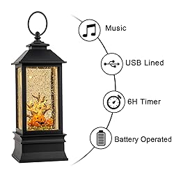 Halloween Snow Globe Lantern Water Glittering