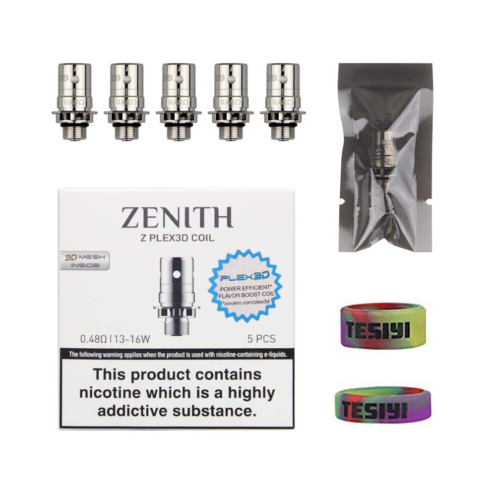 INNOKIN Zenith Z Plex3D Coils 0.48Ω for iTaste Kroma-A Zenith Adept Kroma R Zlide Tube Cool Fire Mini Zenith Pro Plexus D22 Atomizer Tank Kit Pack of 5