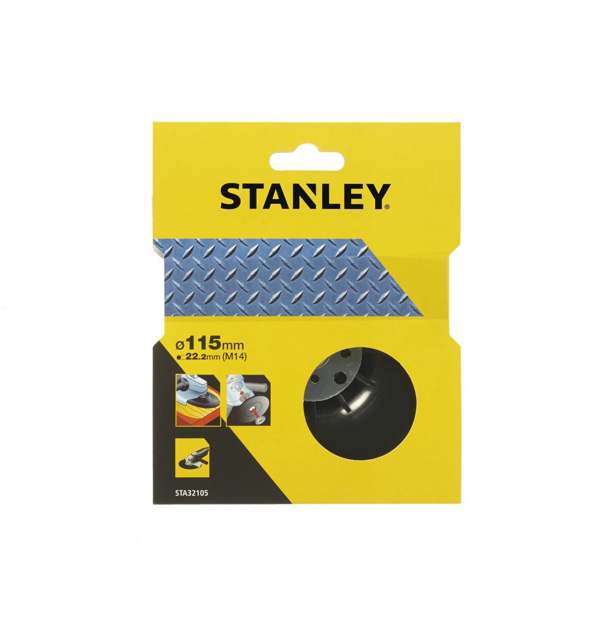 Plato soporte de Nylon para amoladoras M 14. ø 115 mm.