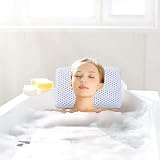 Mtbricey Bath Pillow White 29cm Waterproof Head Neck Support Cushion 8 Suction view 4