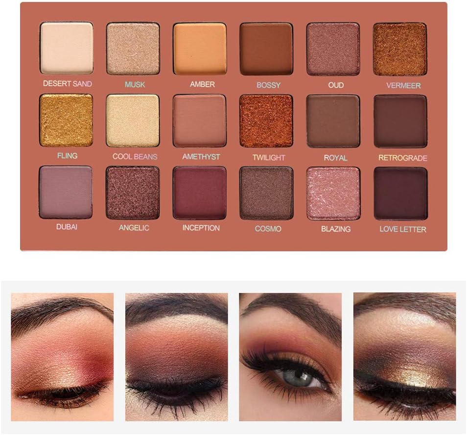 Eyeshadow Palette Professional Smokey Eye Shadows Nudes Highly Pigmented 18 Warm Chocolate Colors Matte Shimmer Neutral Eyeshadow Makeup Kits