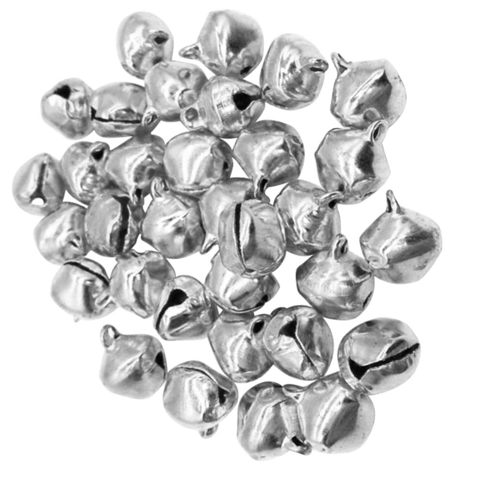 Winomo Small Silver Jingle Bells for Wedding Decoration and Jewellery Making 12 mm 100 Pieces