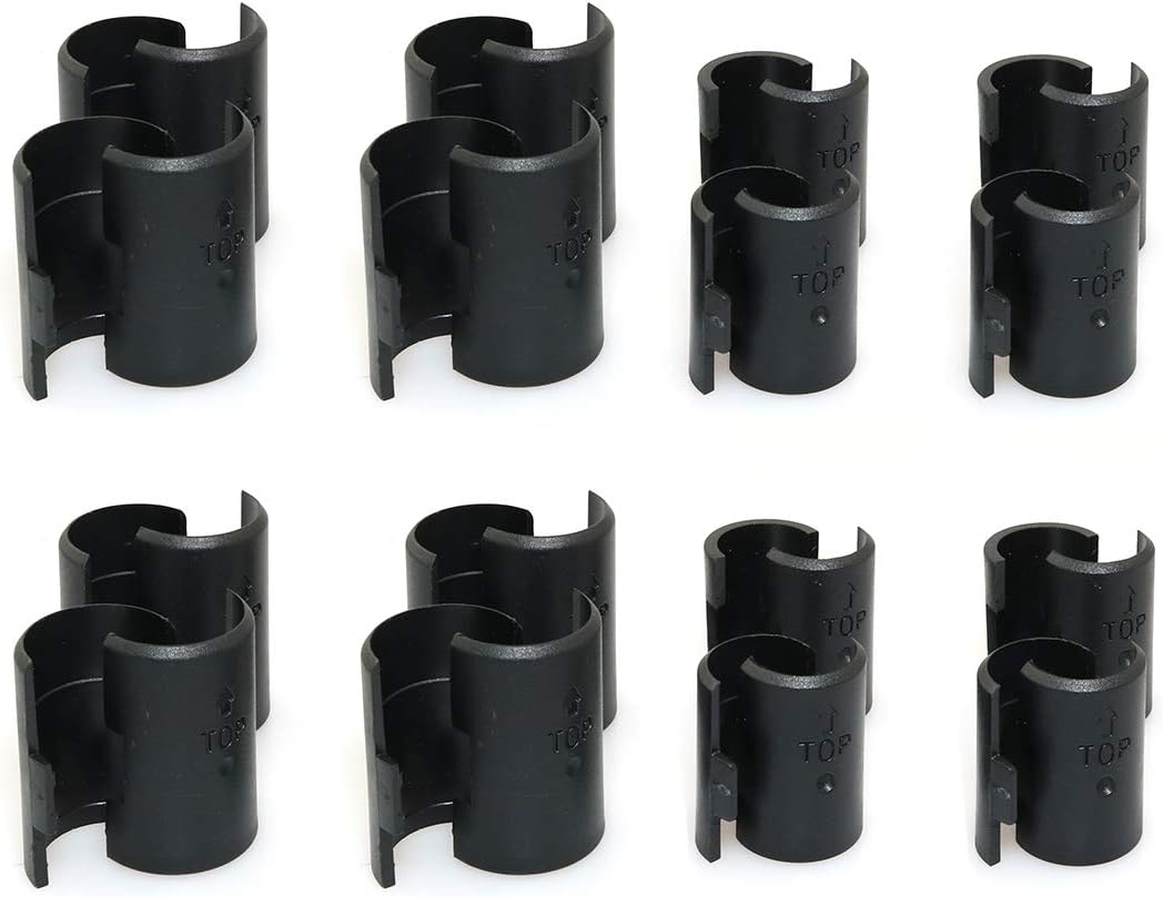 DZS Elec 16pcs Bamboo Tube Fixed Plastic Clip Set 1 Inch and 3/4 Inch Diameter Metal Rack Shelf Locking Clips for Wire Rack Systems: Home Improvement