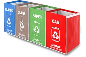 ANUANT Separate Recycling Waste Bin Bags for Kitchen Office in Home - Large Size Sturdy Double Handles 10 Gallon Recycle Garb