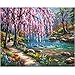 5D DIY Diamond Painting by Numbers Kits for Adult Kids, Full Drill Diamond Painting Dotz Dream Riverside Landscape Wall Decor Painting Stickers Arts Craft for Home