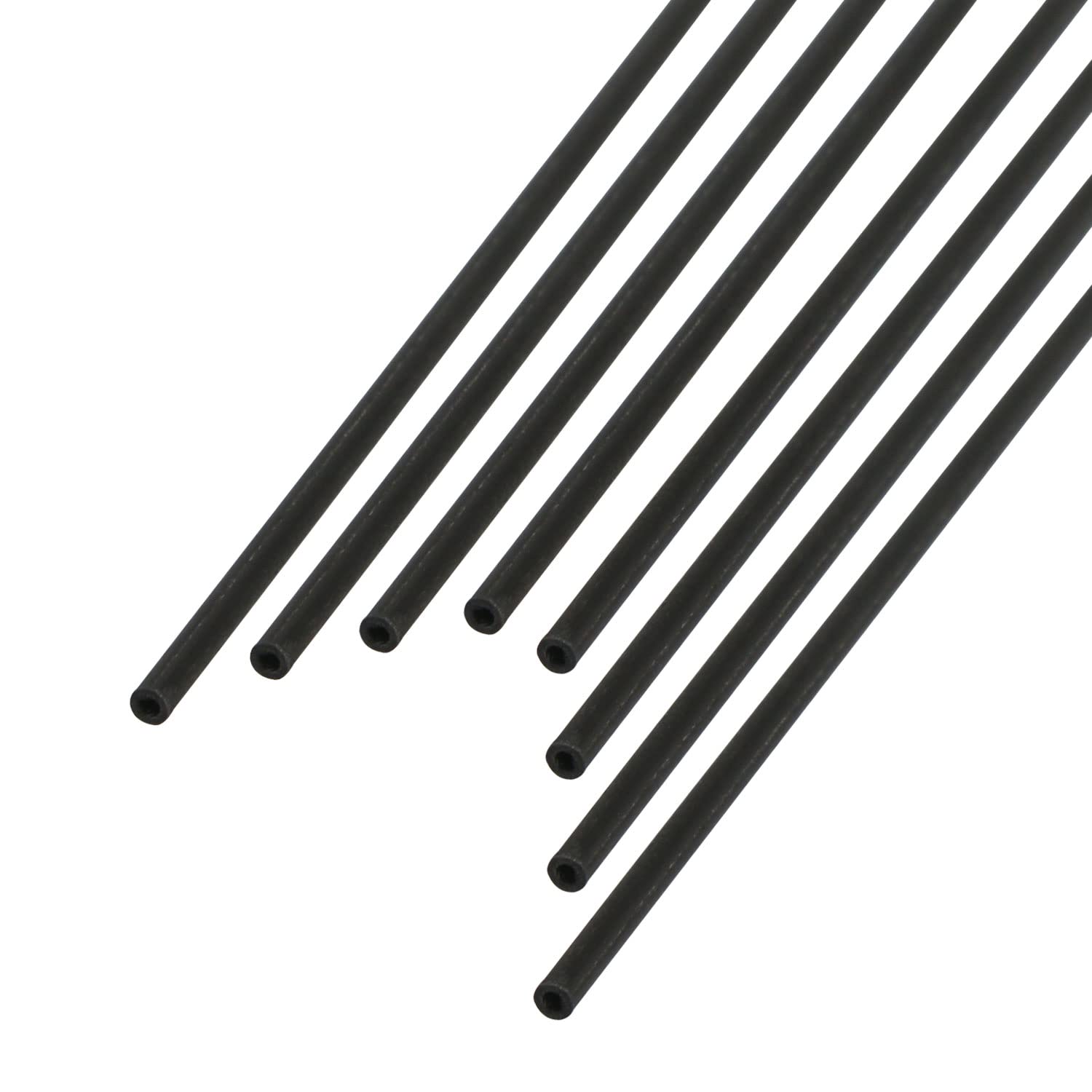 Ohamtes 8Pcs OD 2mm ID 1mm carbon fiber tube, hollow frosted tube length 200mm, used for kite, remote control aircraft, DIY article frame or support rod