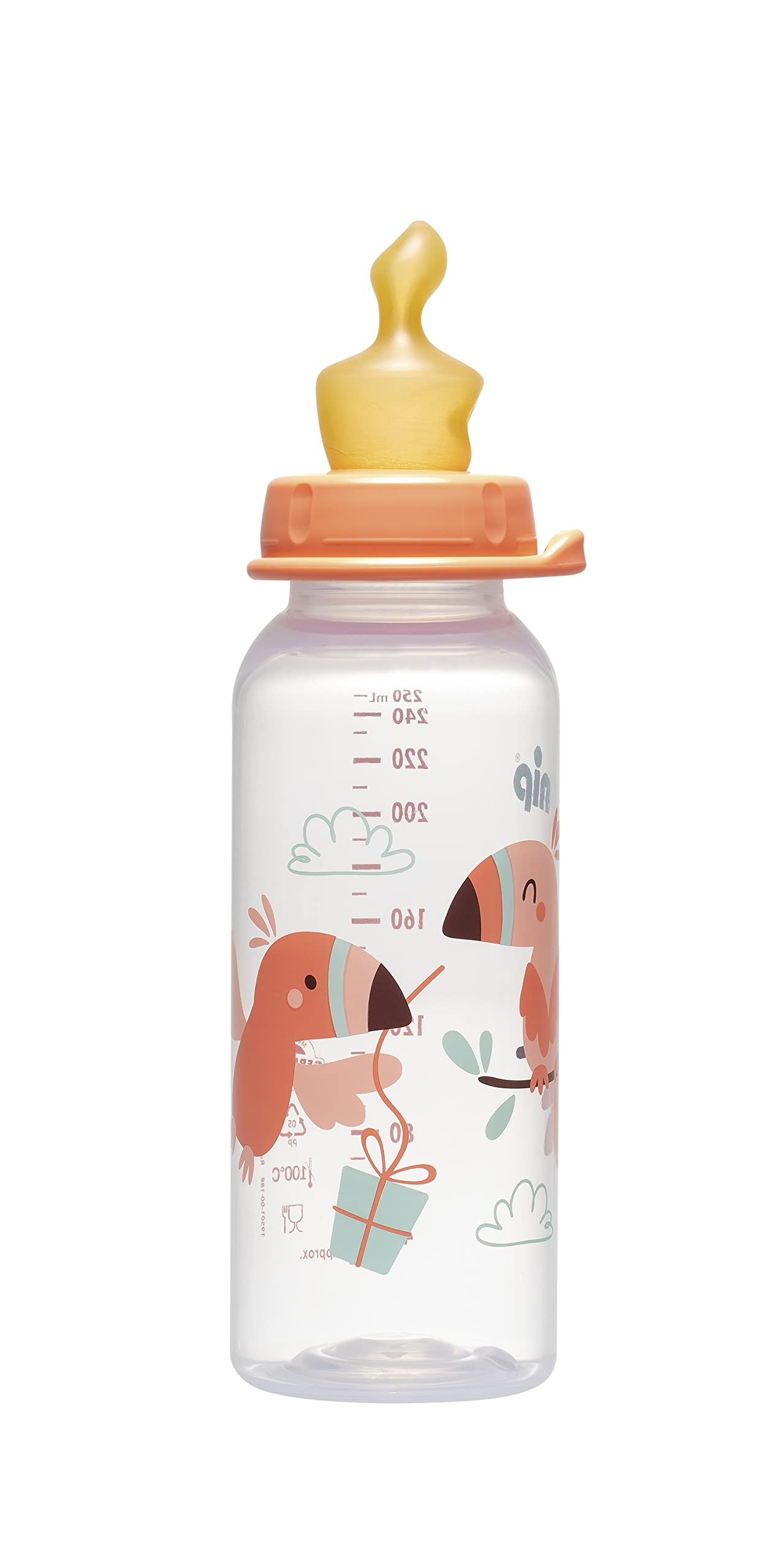 Nip Polypropylene Standard Bottle with Anatomic Latex Teat Medium 5-18 Months – Girl