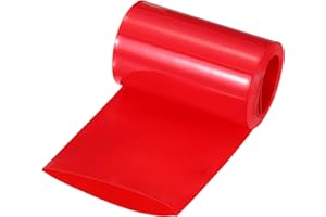 MECCANIXITY Battery Wrap PVC Heat Shrink Tubing 50mm Dia 80mm Flat 10 Feet(3meters) Red Good Insulation for Battery Pack