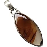 Natural Montana Moss Agate 925 Sterling Silver Pendant 45mm