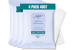 RPE LIFE Large Feminine Wipes for Women, pH Balanced Soft Gentle Soothing Unscented Flushable Personal Hygiene Wipes for Intimate Period Care Portable to Go Sensitive Sanitary Wipes Travel (10ct, Pack of 4)