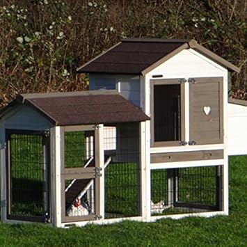 Joypeteu Poulailler Prestige Small Avec Enclos Et Pondoir Blanc