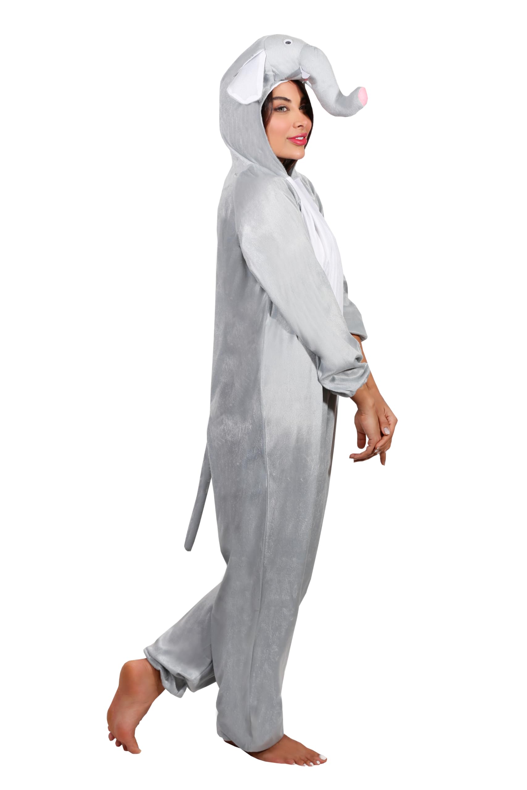 Adult Animal Costumes Unisex Pajamas Fancy Dress Outfit Cosplay Onesies (Elephant)