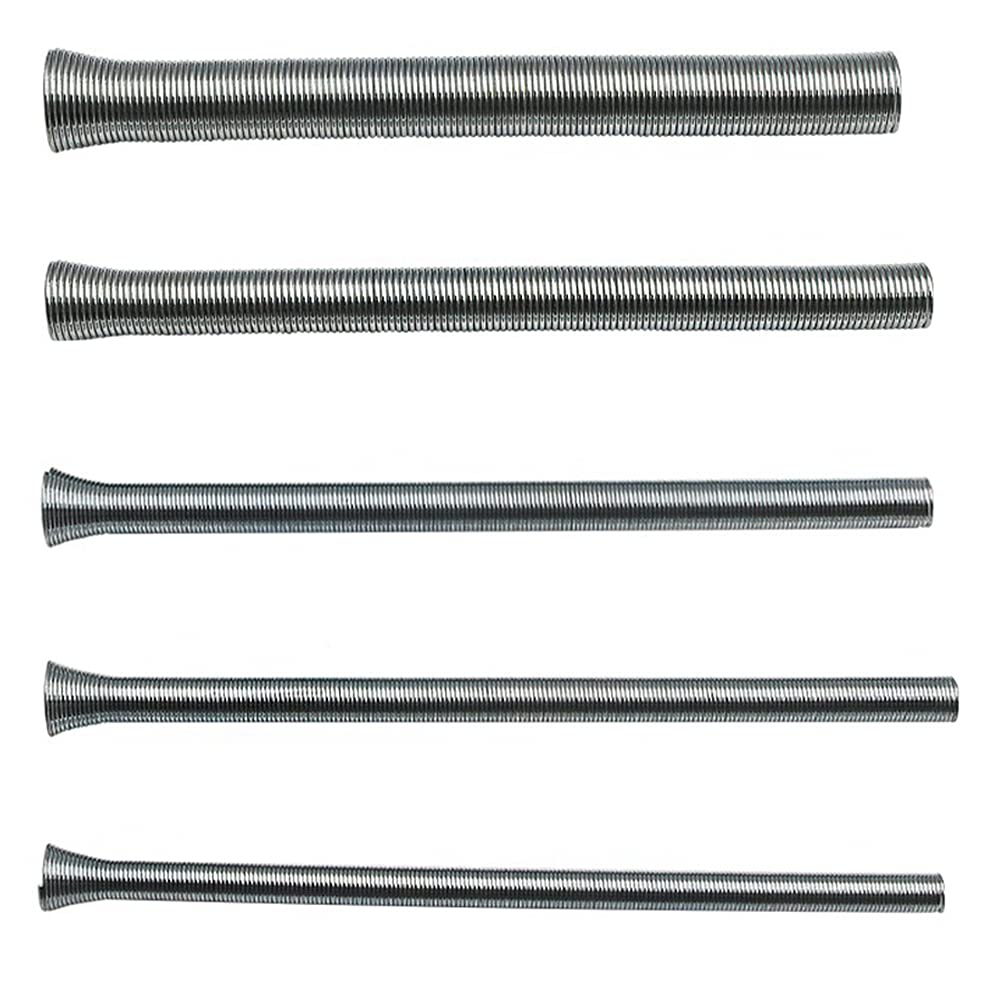 Tiardey 5 Pieces Spring Tube Benders 1/4,5/16,3/8,1/2,5/8 Inch Tube Bender Kit for Copper Aluminum Thin Wall Steel Tubing