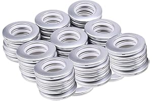 LANDGOO Plastic Curtain Grommets (48, Matte Silver)