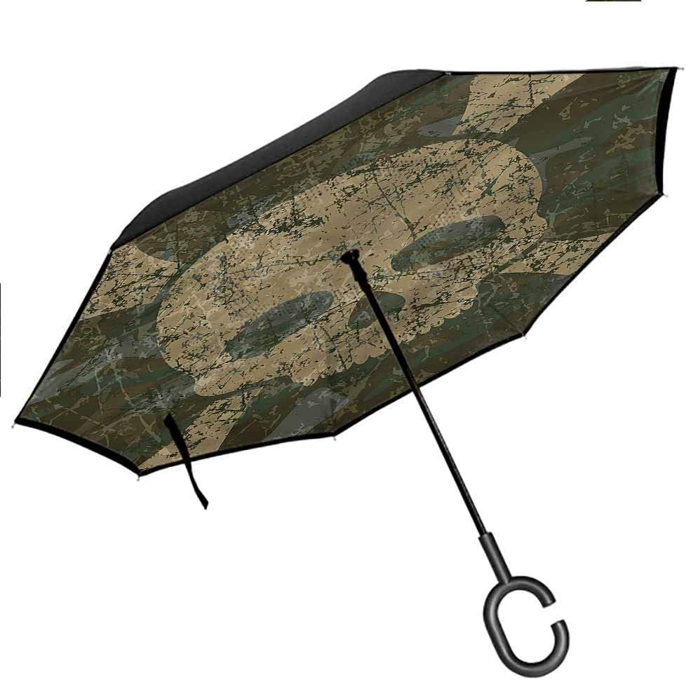 Kgblfd Camo Umbrellas for Women with UV Protection, Rusty