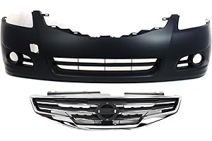 Evan Fischer Front Bumper Cover Kit Compatible with 2010-2012 Nissan Altima, Primed Sedan NI1000268 NI1200236