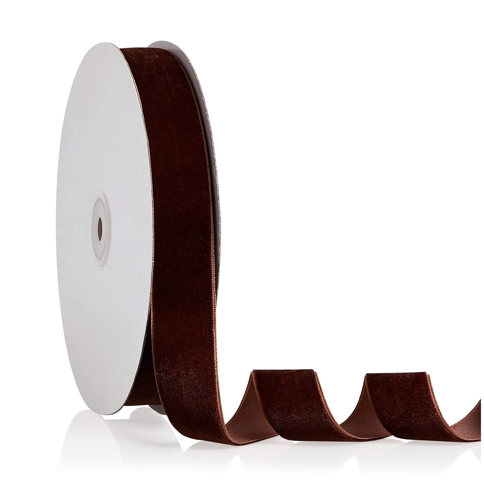 Photo 1 of 1" X 20 Yards Brown Velvet Ribbon for Christmas Tree Wreath Decoration Handmade Crafts Ornaments Gift Wrapping & Bow Making