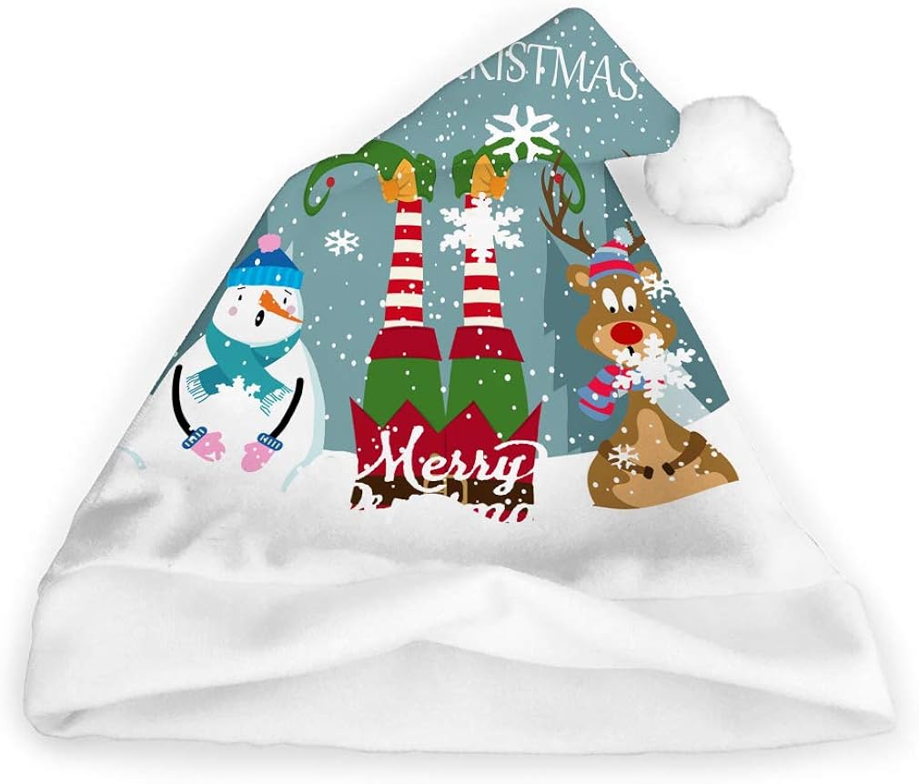 Christmas Santa Hat for Christmas Party Funny Christmas Card with elf