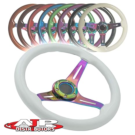 Universal Car 6 Holes Steering Wheel Center Cap Car Horn Button Cover Neo Chrome