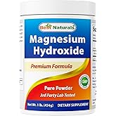 Best Naturals Magnesium Hydroxide Powder - 380mg of Elemental Magnesium per Serving - 454 Servings per Cotainer - 1 Pound