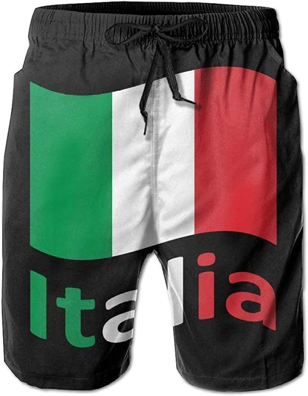 Italian Flag Men's Swim Trunks with Mesh Liner Pockets Quick Dry Beachwear Swimuits Board Shorts