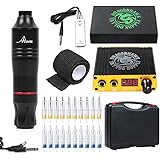 Dragonhawk Cartridge Tattoo Machine Kit Pen Rotary Tattoo Machine Cartridge Needles Power Supply for Tattoo Artists 1013-7 (A