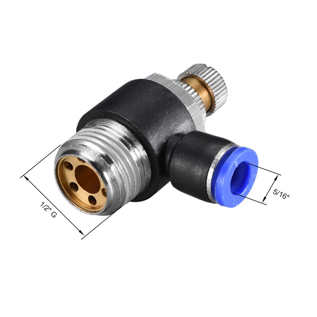 Fittings uxcell 6mm OD Pneumatic Air Flow Control Valve with Pushto