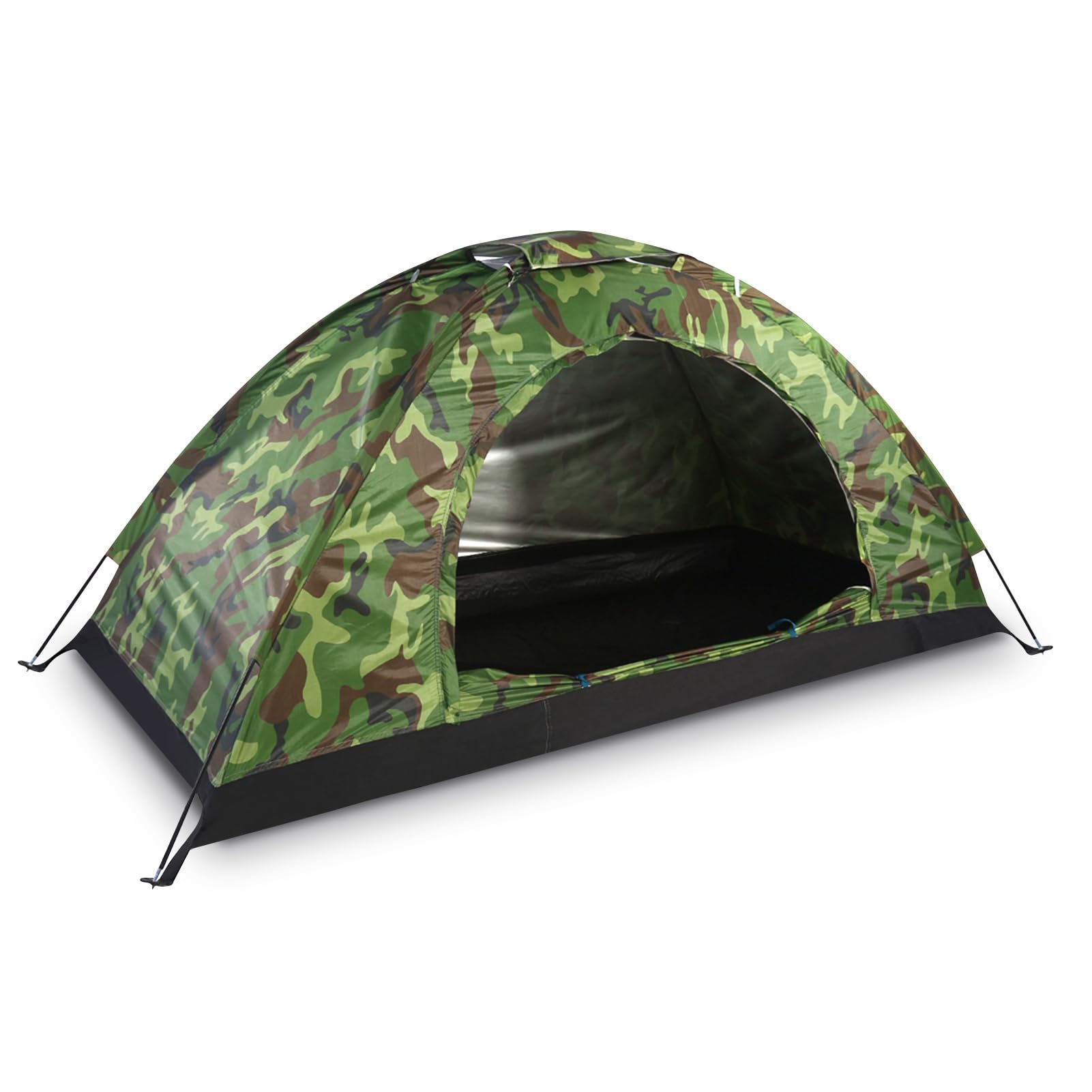 Pop Up Camouflage Dome Tent - Waterproof, 1 Person, Lightweight, UV Protected, Family Outdoor Backpacking Tent with Carrying Bag