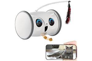 SKYMEE Owl Robot,Pet Camera Treat Dispenser Interactive Toy for Dogs Cats with Remote Phone App Control