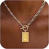 Eaciy Cross Necklace for Women Trendy, 18K Gold Plated Cross Pendant Charm Necklace Dainty Paperclip Chain Religious Jewelry Gifts for Christian Faith, Baptism, First Communion