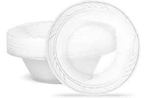 PLASTICPRO 12 ounce Premium Crystal Clear Disposable Plastic Party Soup Bowls Pack of 40